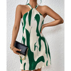 Damen modisches Kurzkleid mit raffiniertem Halterdesign R&B