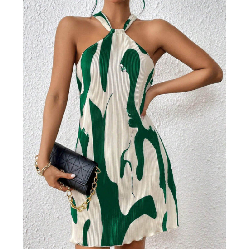 Damen modisches Kurzkleid mit raffiniertem Halterdesign R&B