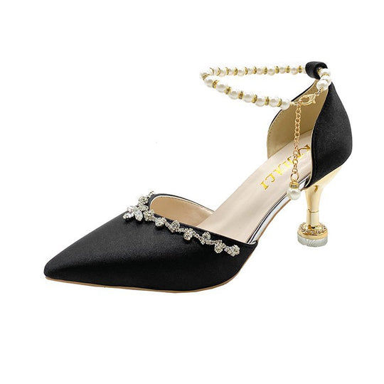 Damen elegante spitze Pumps mit Schmuckakzenten R&B