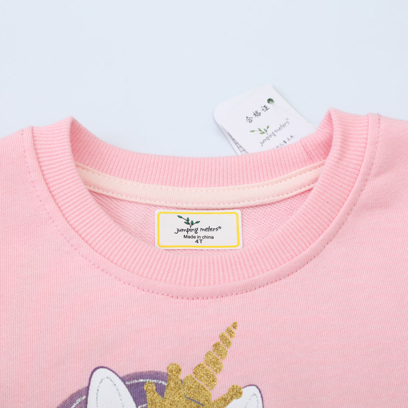 Mädchen Sweatshirt mit Einhorn-Applikation R&B