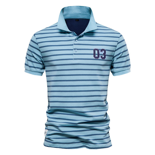 Herren Polo-Shirt mit modischem Streifenmuster und bequemem Schnitt R&B