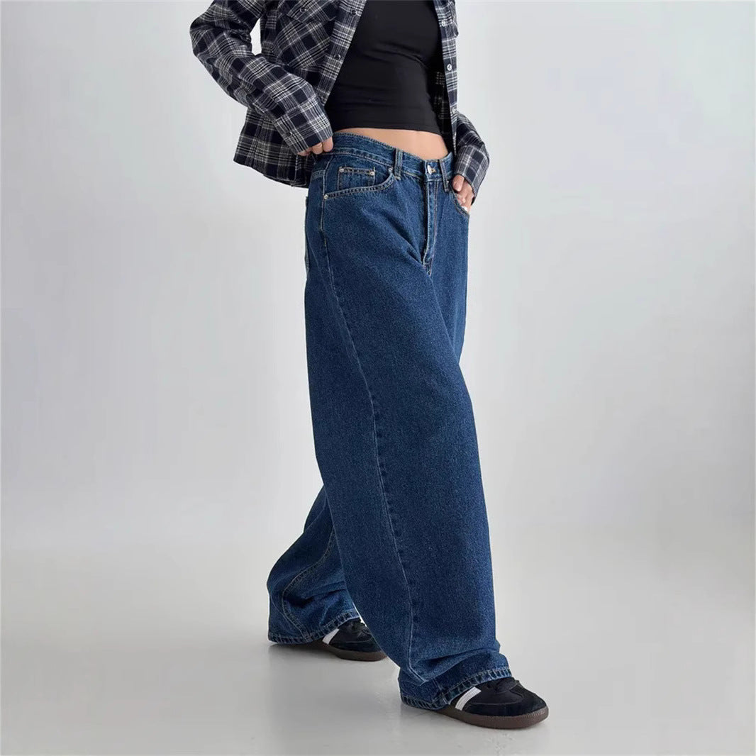 Damen Hochtaillierte Baggy-Jeans R&B