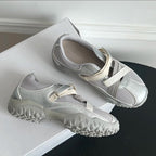 Damen Sportliche Trekking-Schuhe mit elastischem Schnürsystem und rutschfester Sohle R&B