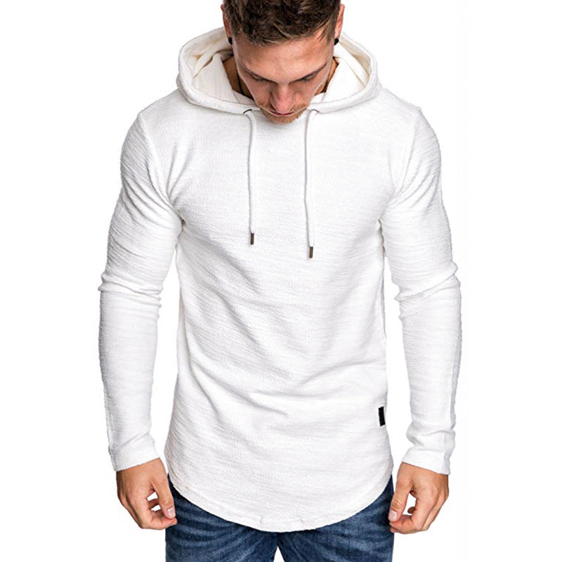 Herren longsleeve Kapuzenshirt mit strukturierter Oberfläche R&B