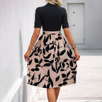 Damen Maxikleid mit elegantem Taillengürtel und floralem Muster R&B