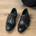 Damen elegante Schnürschuhe mit Rüschendetails R&B