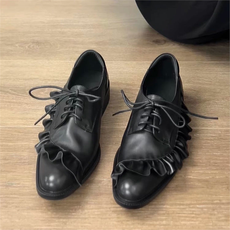 Damen elegante Schnürschuhe mit Rüschendetails R&B
