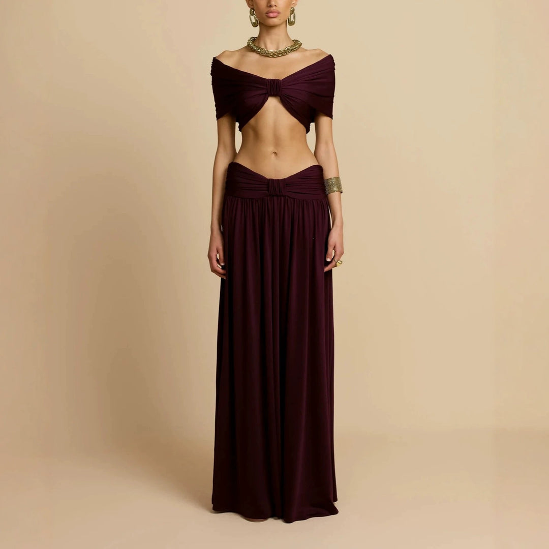 Damen Elegantes Maxikleid mit innovativem Knotted-Design R&B