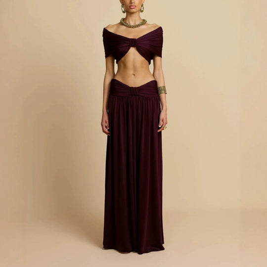 Damen Elegantes Maxikleid mit innovativem Knotted-Design R&B