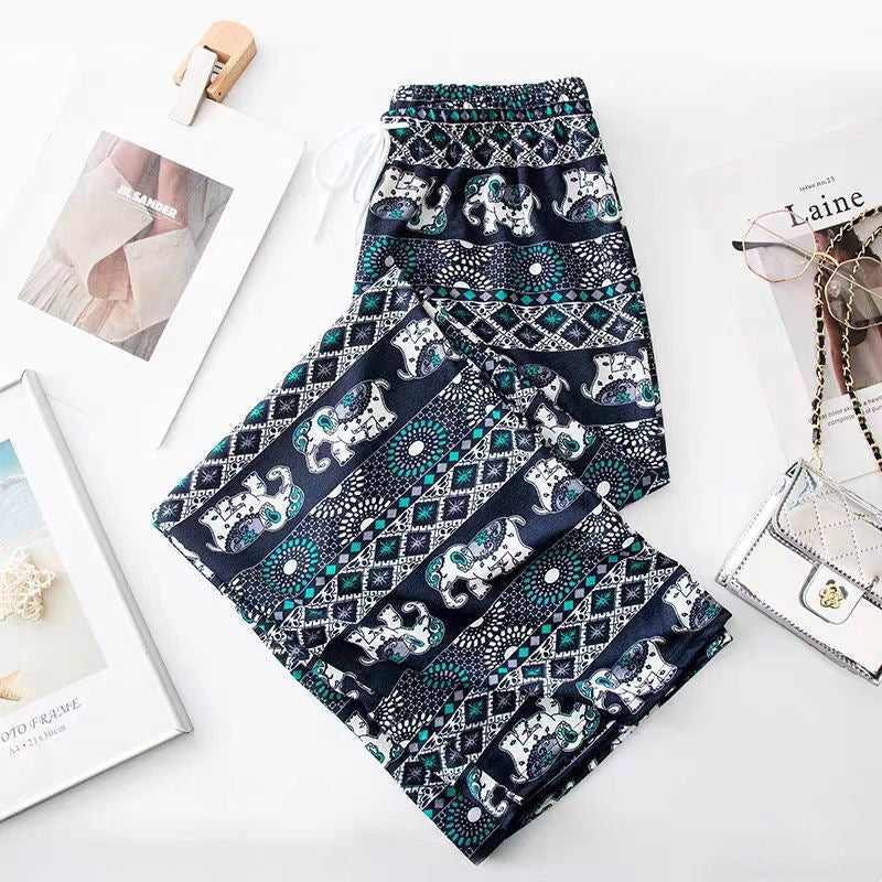 Damen Haremshose mit buntem Elefantenmuster R&B