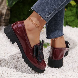 Damen Mokassins mit dekorativem Schleifen-Design und robustem Profil R&B