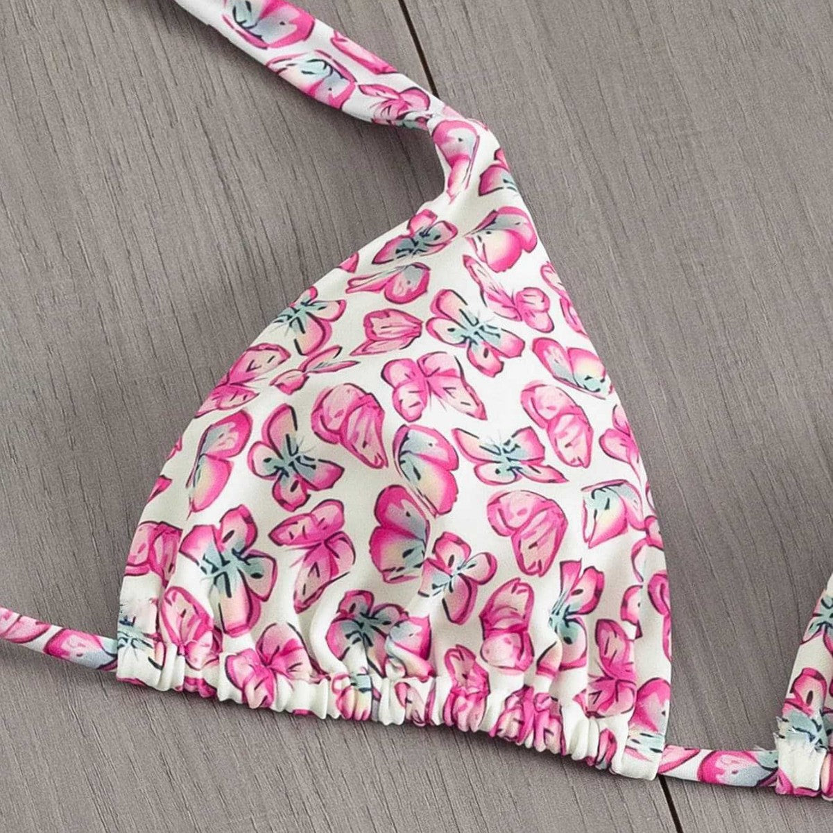 Damen Floral Triangel-Bikini mit seitlichen BindR&Bändern R&B