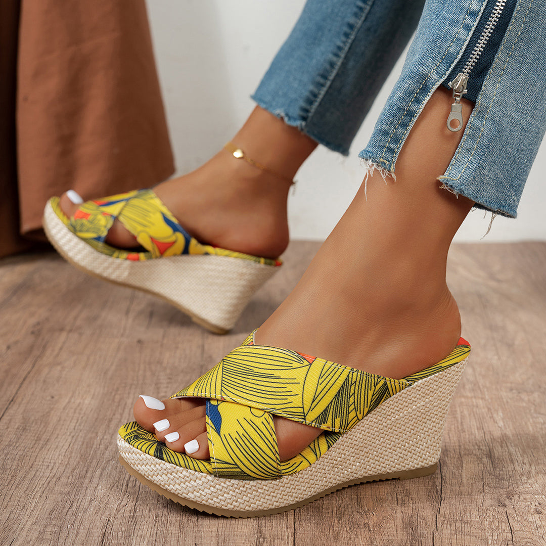 Damen Wedge-Sandalen mit floralem Design und rutschfester Sohle R&B