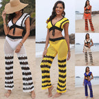 Damen Häkel-Set mit sexy Crop-Top und panty R&B