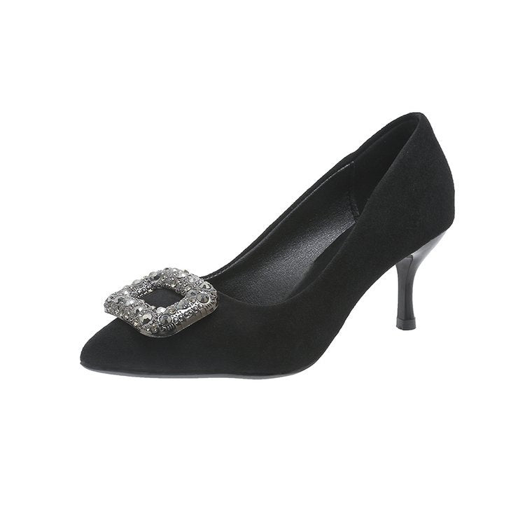 Damen elegante High Heels mit funkelndem Strassdetail R&B