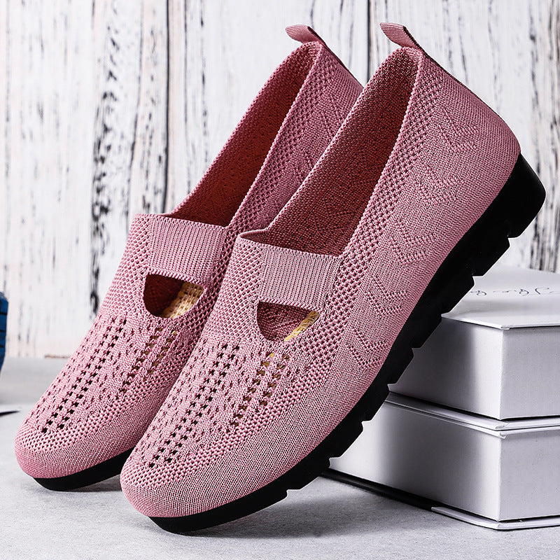 Damen Bequeme und luftdurchlässige Slipper mit elastischem Riemen R&B