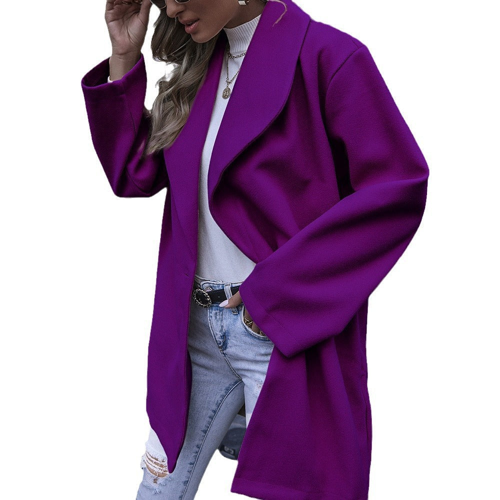 Damen modischer Oversized-Mantel mit strukturiertem Design R&B