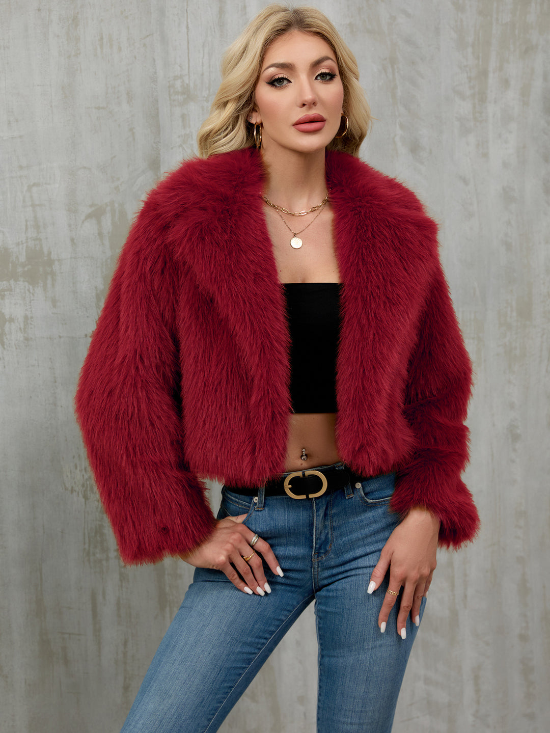 Damen Eleganter Kunstfellbolero R&B