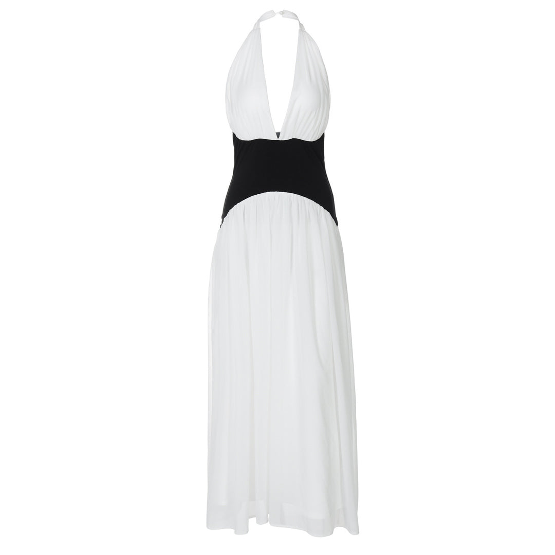 Damen Maxikleid mit tiefem V-Ausschnitt und elegantem Wickel-Design R&B