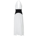 Damen Maxikleid mit tiefem V-Ausschnitt und elegantem Wickel-Design R&B