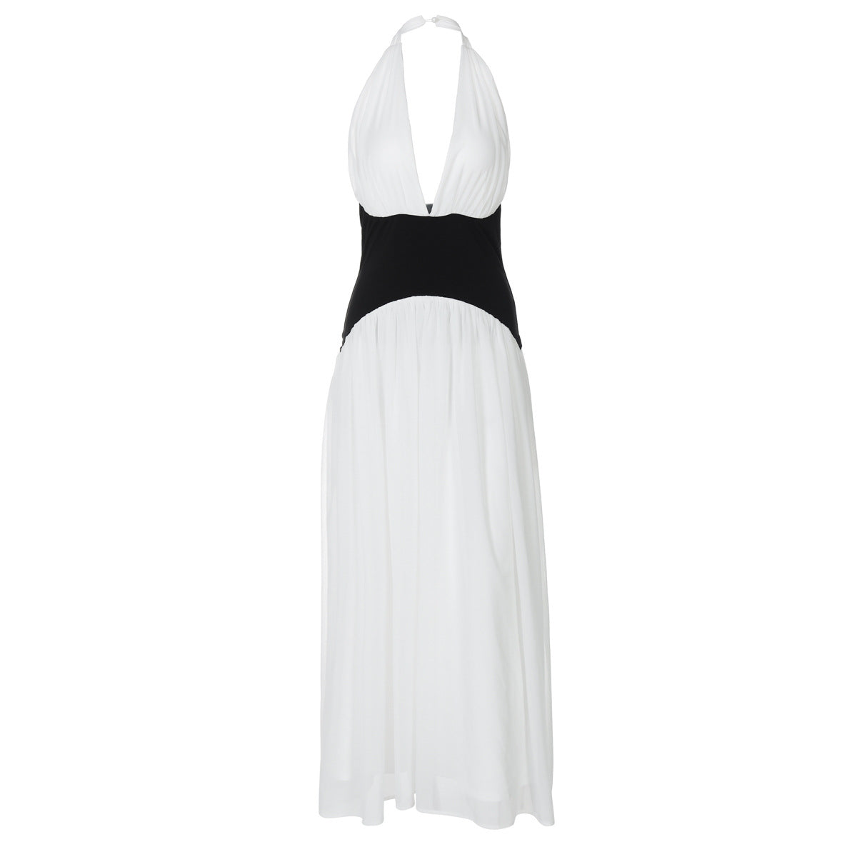 Damen Maxikleid mit tiefem V-Ausschnitt und elegantem Wickel-Design R&B