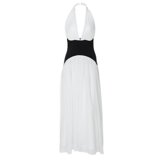 Damen Maxikleid mit tiefem V-Ausschnitt und elegantem Wickel-Design R&B