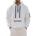 Herren nan funktionaler Kapuzenpullover mit kurzem Frontreißverschluss, wasserabweisenden Zippern und Utility-Ärmeltasche R&B
