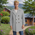 Herren eleganter Doppelreiher-Mantel aus weichem Material R&B