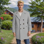 Herren eleganter Doppelreiher-Mantel aus weichem Material R&B