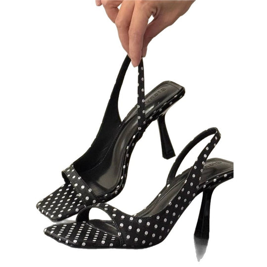 Damen Slingback High Heel Sandalen mit elegantem Punktedesign R&B