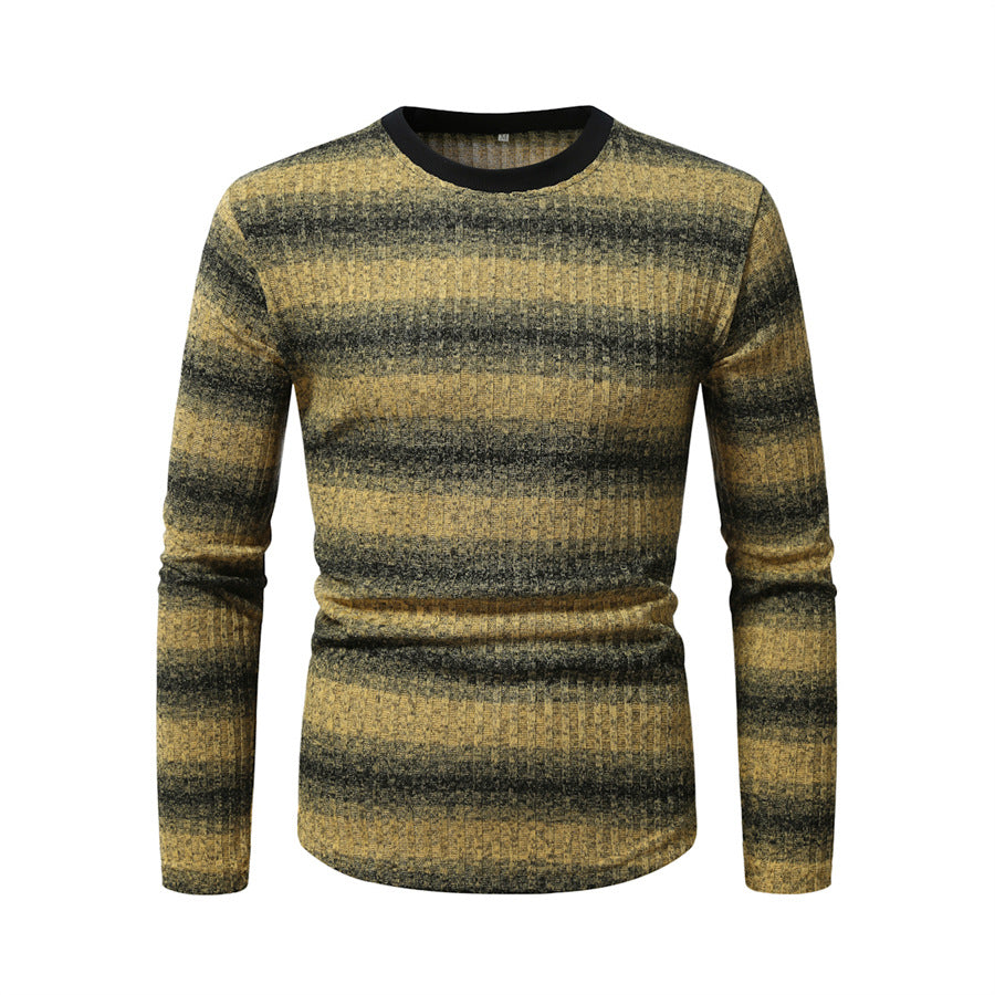 Herren Langarmshirt mit modischem Streifendesign und hochwertiger Baumwollmischung
