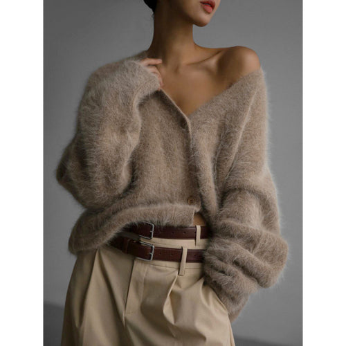 Damen Kuschelige Strickjacke aus Mohair R&B