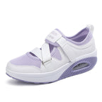 Damen Atmungsaktive Fitness-Sneaker mit elastischen Riemen und dämpfender Sohle