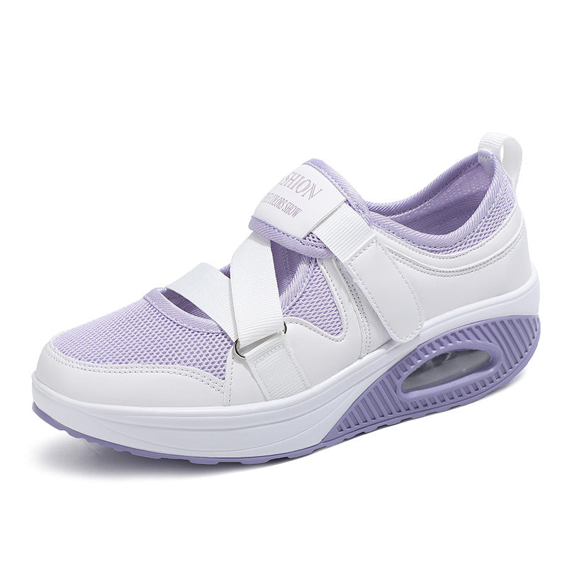Damen Atmungsaktive Fitness-Sneaker mit elastischen Riemen und dämpfender Sohle