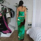 Damen Elegantes Maxikleid mit verführerischem Halterneck R&B