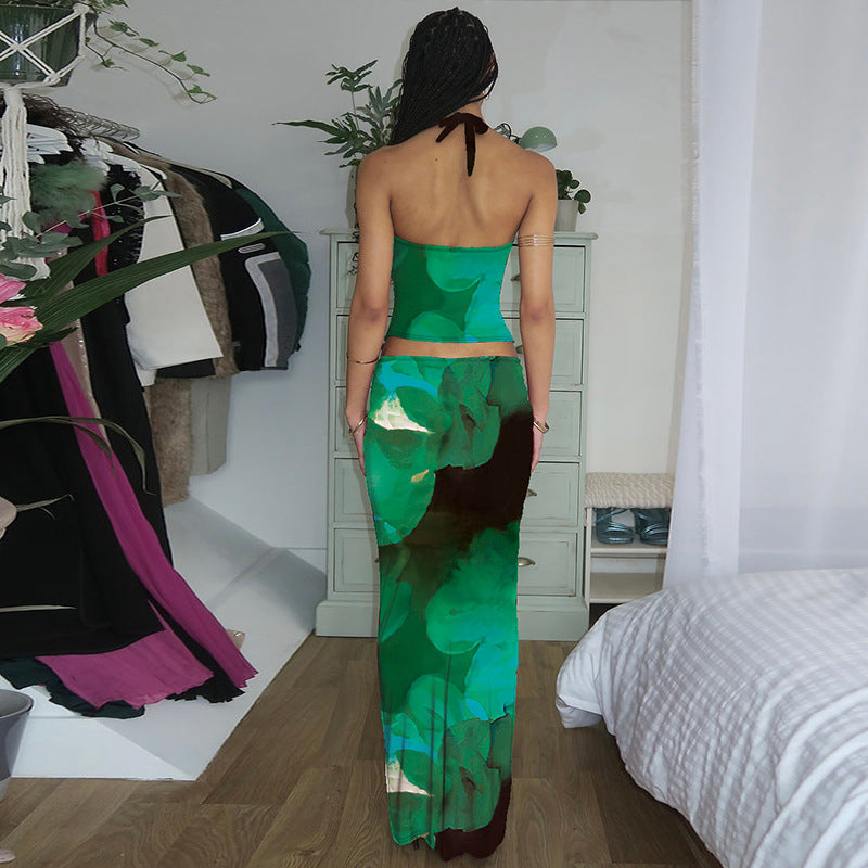Damen Elegantes Maxikleid mit verführerischem Halterneck R&B