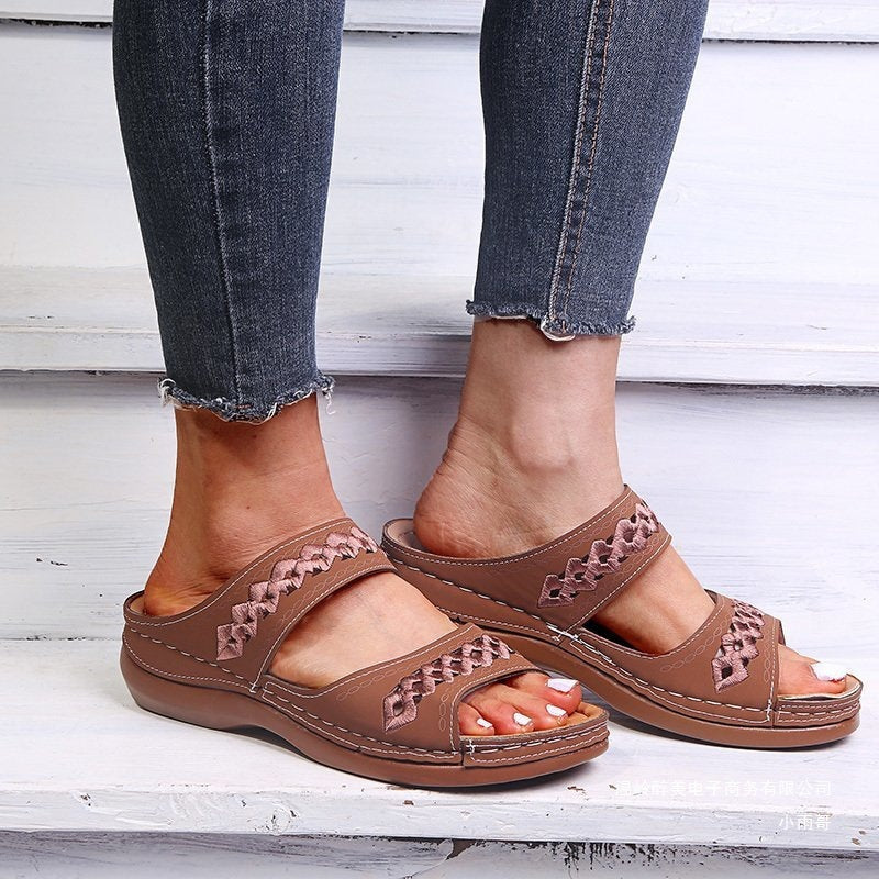 Damen Riemchen-Sandalen mit ergonomischer Fußbett und modischer Schnittführung R&B