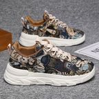 Damen Modische Freizeitsneaker mit buntem Muster und rutschfester Laufsohle R&B