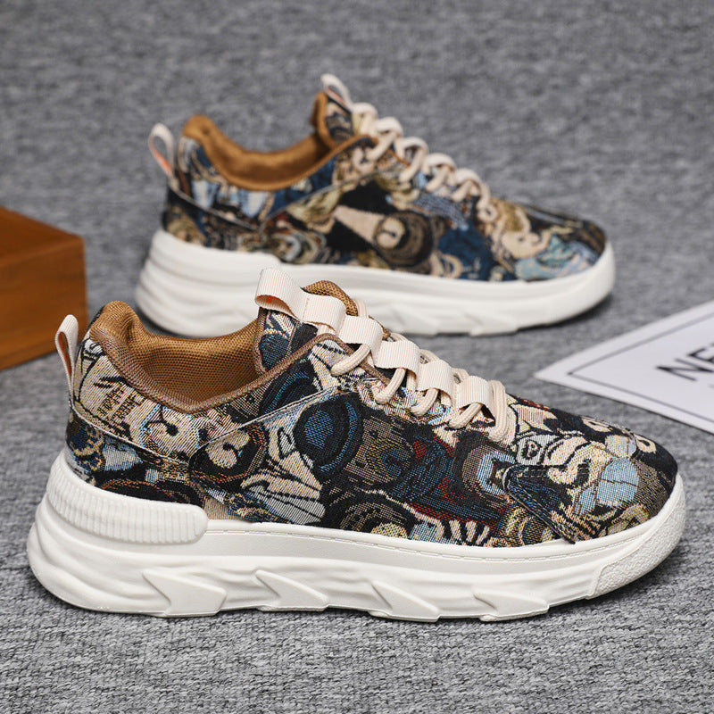 Damen Modische Freizeitsneaker mit buntem Muster und rutschfester Laufsohle R&B