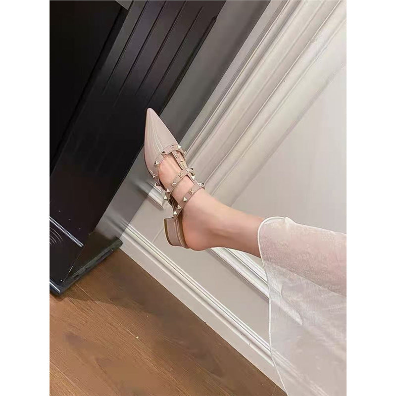 Damen elegante Slingback Sandalen mit dekorativen Nietenverzierungen R&B