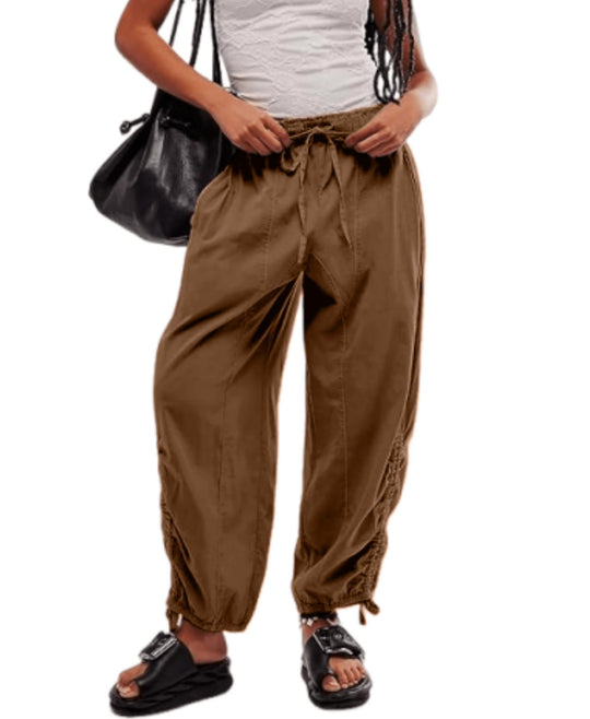 Damen Bequeme Freizeithose mit Bund und dekorativen Schnürdetails R&B
