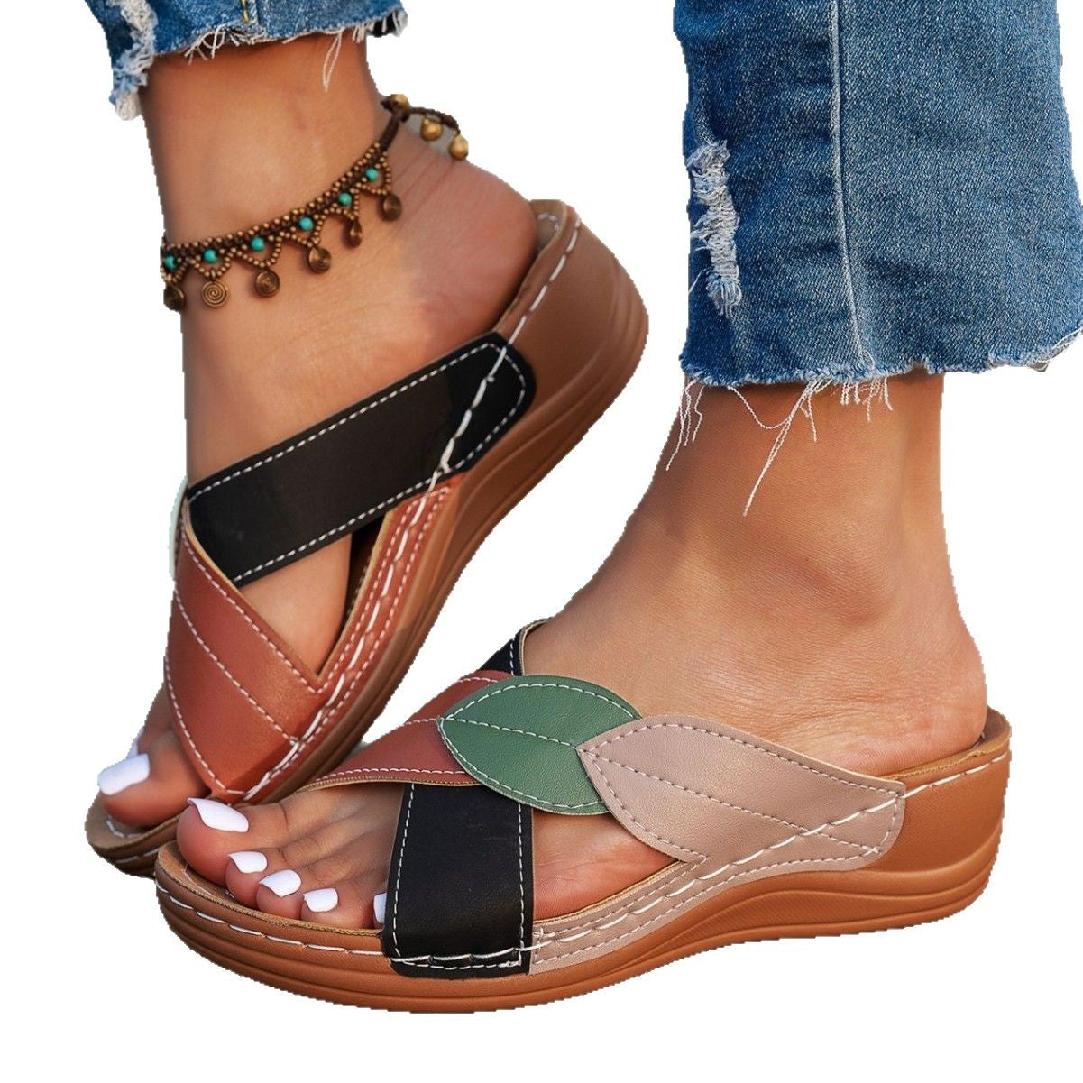 Damen Riemensandalen mit hochwertigem Leder und komfortablem Fußbett R&B