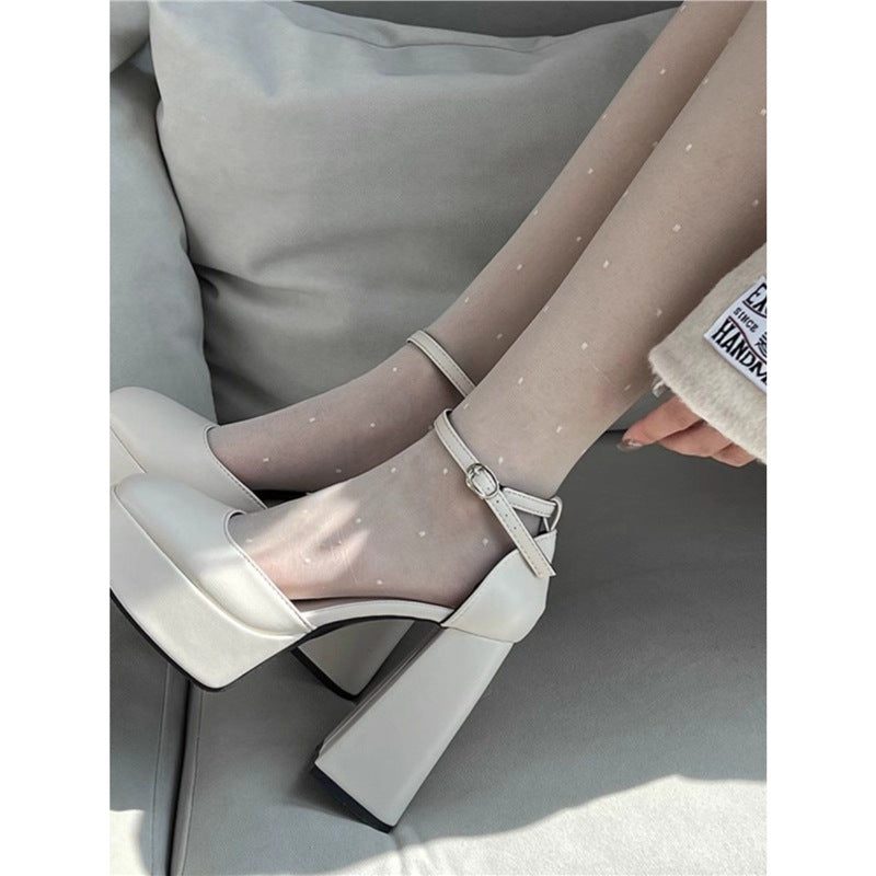 Damen elegante Plateau-Pumps mit modischem Riemendesign R&B