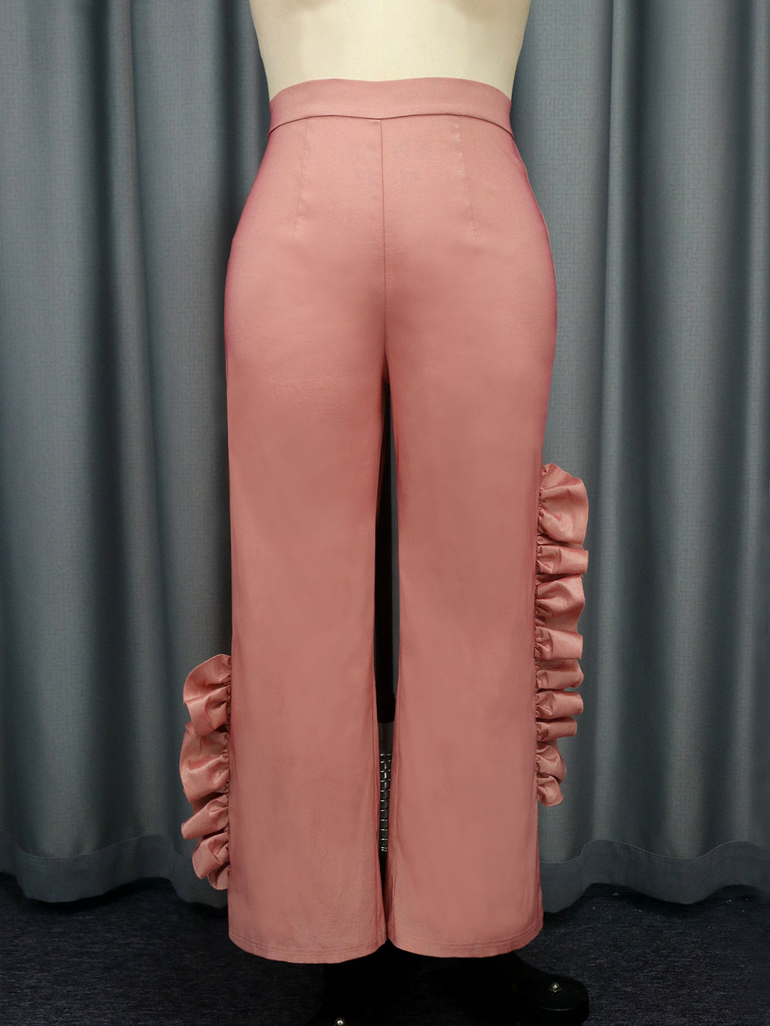 Damen elegante Schnitt Hose mit Rüschendetails R&B