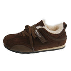 Damen Komfortable Fleece-Sneaker mit verstellbarem Riemen und kuscheligem Innenfutter R&B