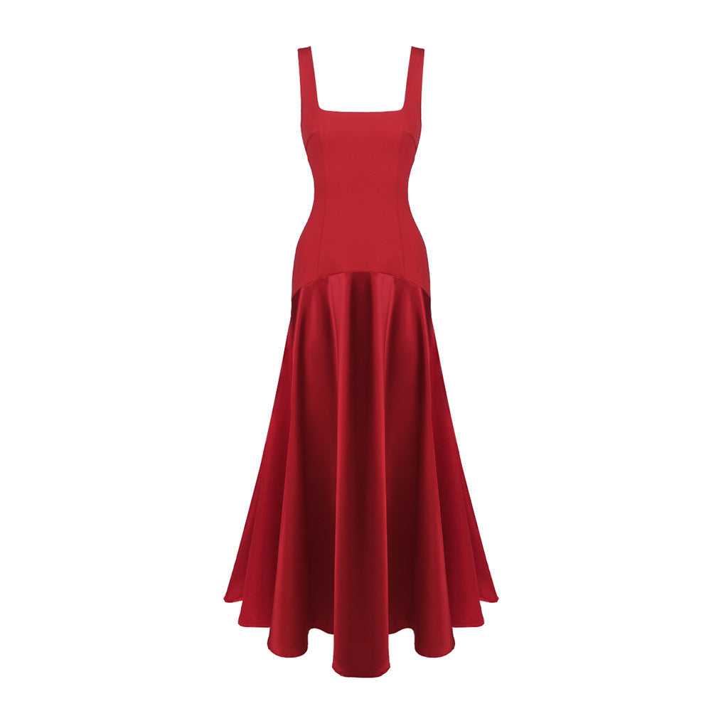 Damen Elegantes Maxikleid mit A-Linien-Silhouette und schmalen Trägern R&B