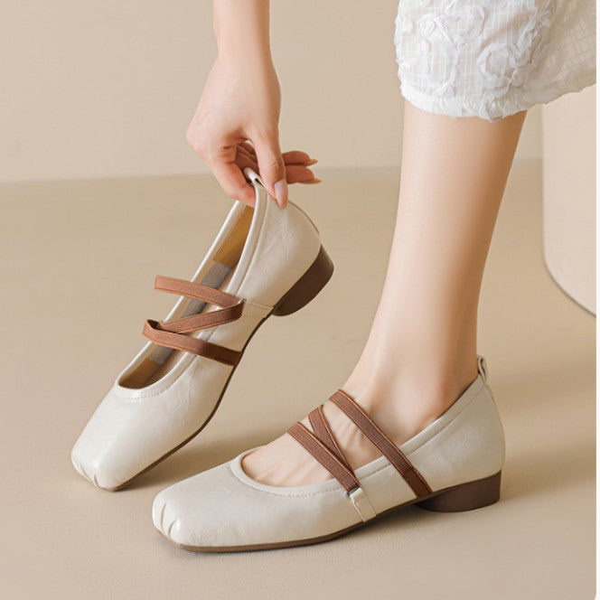 Damen Ballerinas mit komfortablem Riemchendesign und weichem Fußbett R&B