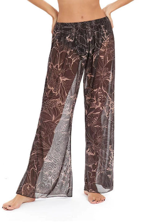 Damen Elegante Strandhose mit floralem Muster R&B