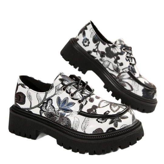 Damen Schnürschuhe mit floralem Muster und robustem Profil R&B