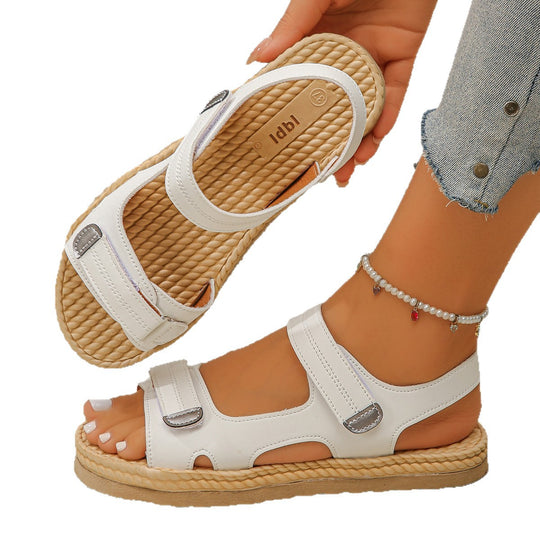 Damen Sportliche Riemchensandalen mit verstellbarem Klettverschluss und rutschfester Sohle R&B